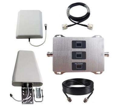 Комплект. Усилитель связи GSM 900/1800/3G 2100 МГц до 300м².