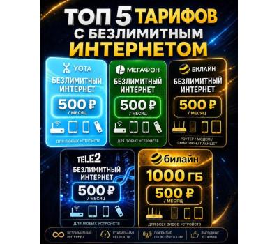 Безлимитный интернет - топ 5 тарифов